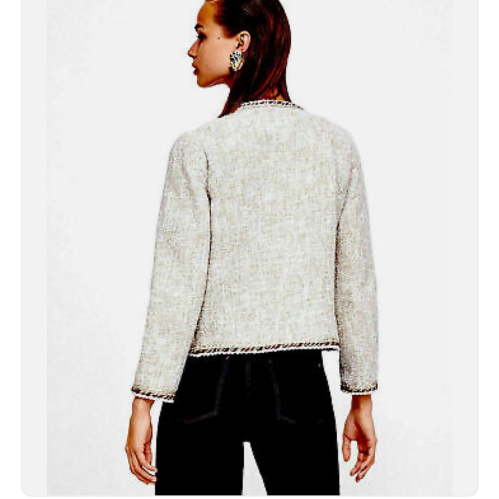 ZARA BLAZER GOLD BUTTONS POCKETS JACKET COAT TWEED BOUCLE - size L - Picture 9 of 9
